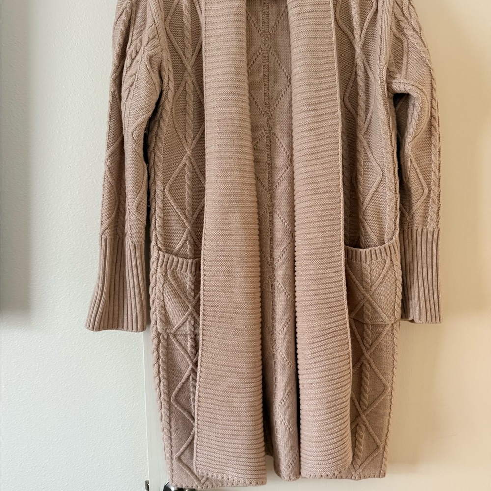 Guess Beige Cable Knit Cardigan
